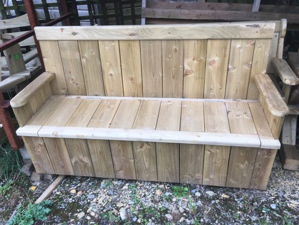 Wooden Bench with storage
