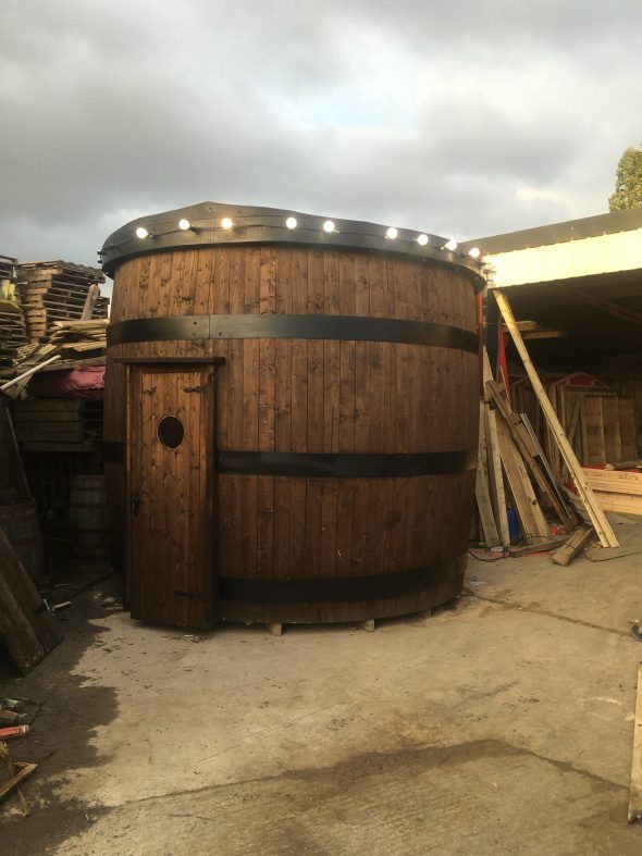 Wooden Barrel Bar