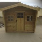 Shed with overhang