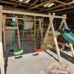 Play centre with swing and slide